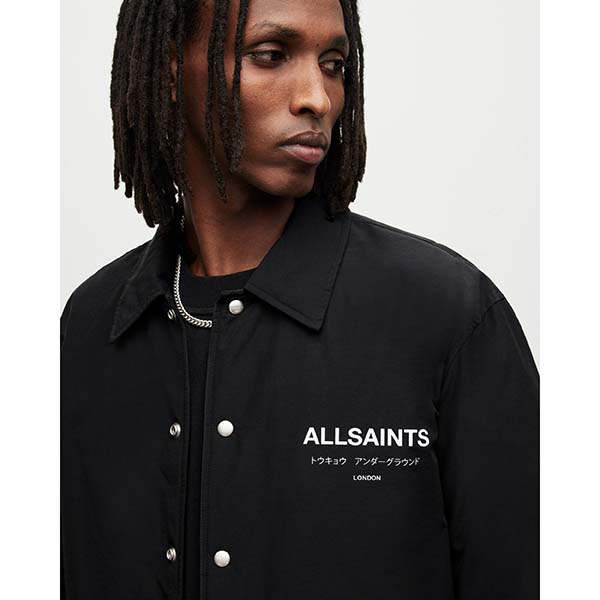 Allsaints Australia Mens Underground Coach Jacket Black AU98-324